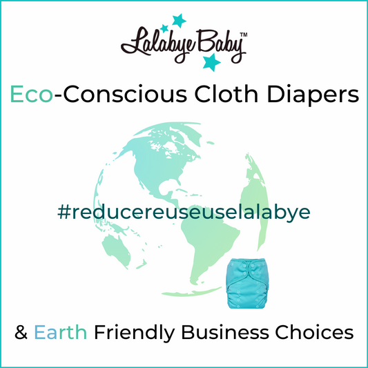 Eco-conscious business owner and creator of Lalabye Baby, Melissa Huynh, stands holding her 6 month old nephew, who is wearing Amazonia, one of Lalabye Baby's beautiful custom printed one size cloth diapers. 